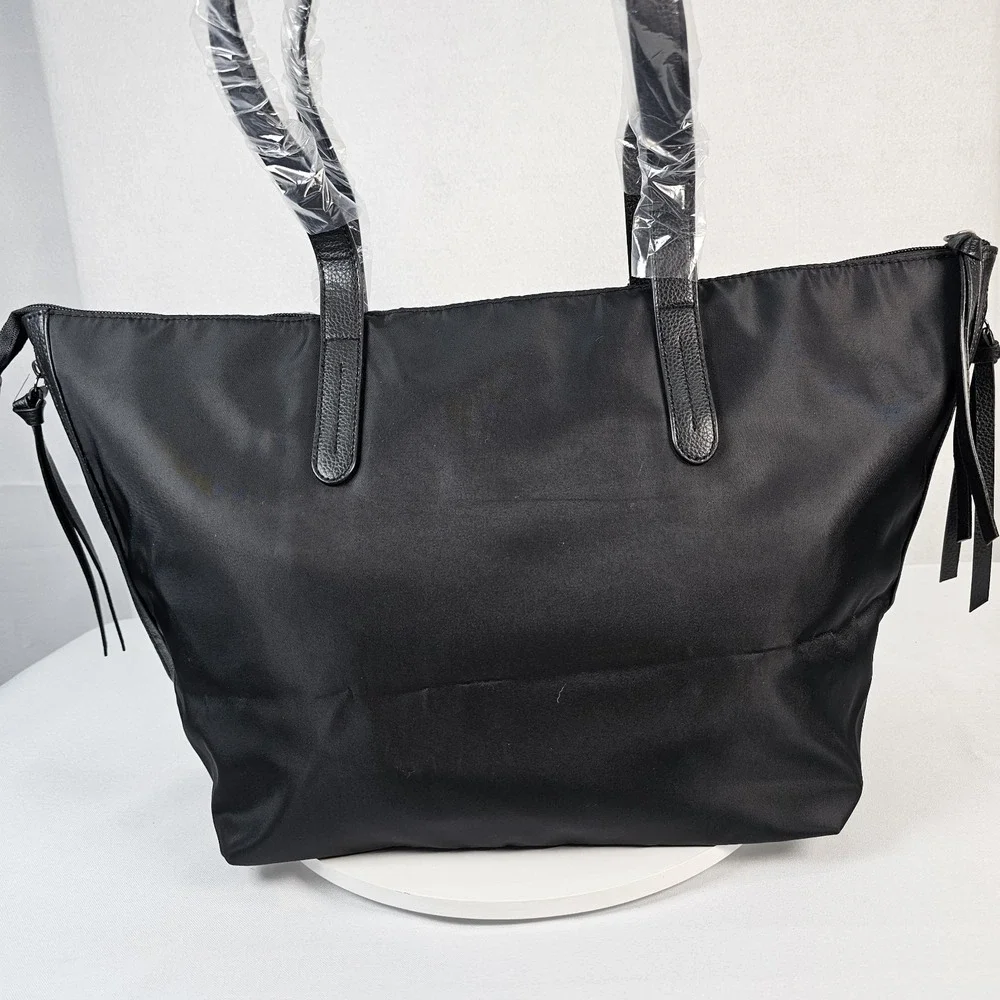 Botkier Tote Bag New York Bond Zipper Accents Organize Laptop Travel Work Black - Picture 3 of 8
